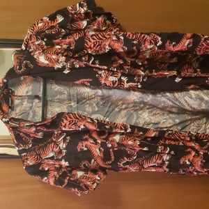 Tiger short sleeved button up shirt